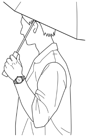 傘をさしているとき