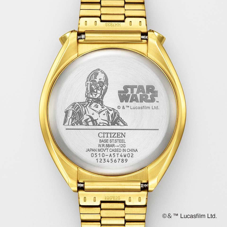 シチズン CITIZEN 腕時計 メンズ AN3662-51W コレクション レコードレーベル ツノクロノ スターウォーズ C-3PO RECORD LABEL TSUNO CHRONO STAR WARS C-3PO クオーツ（510/日本製） ゴールドxゴールド アナログ表示