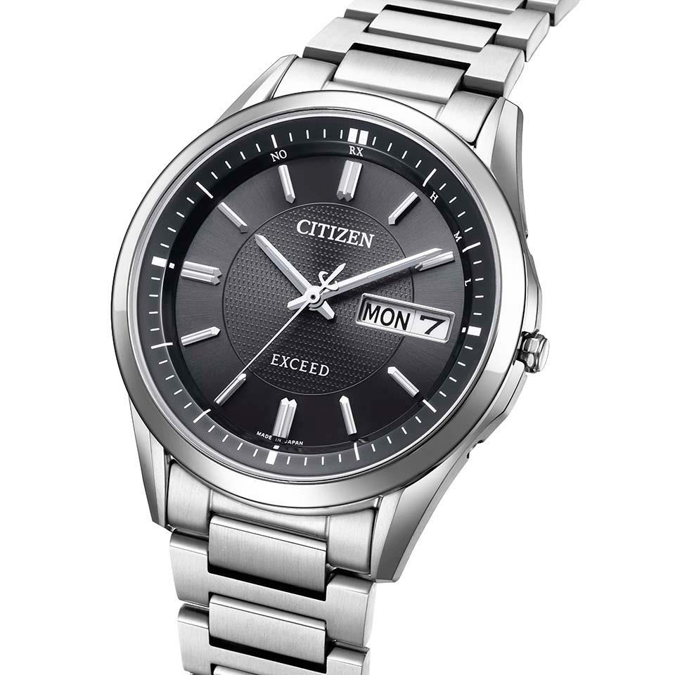 【新品】シチズン CITIZEN 腕時計 メンズ AT6030-51E エクシード EXCEED エコ・ドライブ電波（H100） ブラックxシルバー アナログ表示