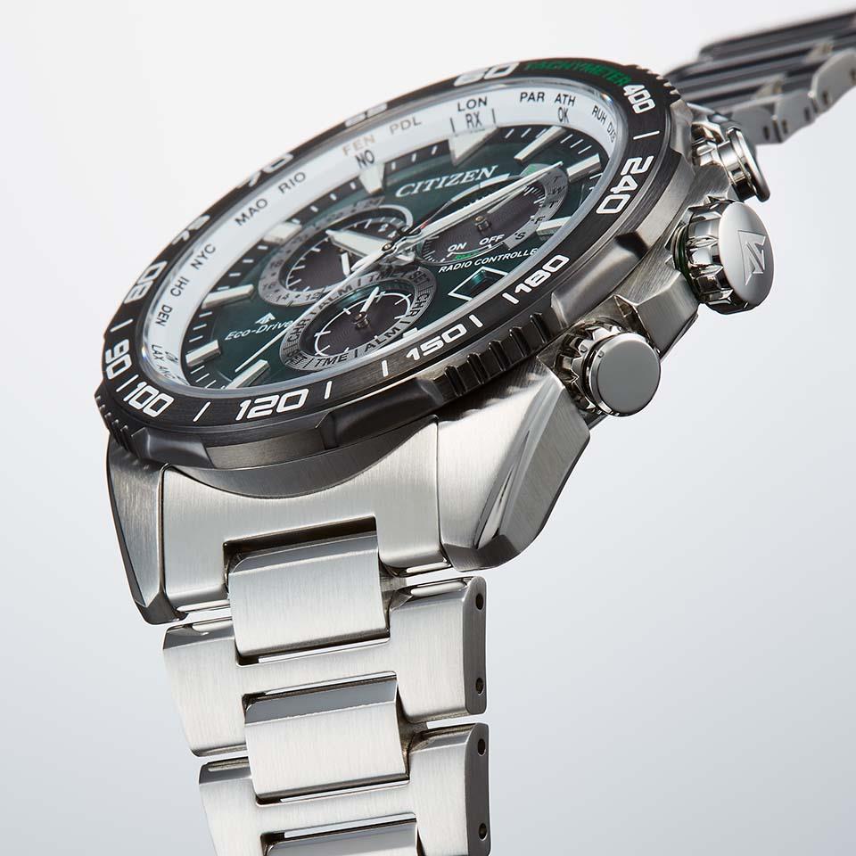 シチズン CITIZEN 腕時計 メンズ CB5034-91W プロマスター エコ・ドライブ電波時計 LANDシリーズ ダイレクトフライト PROMASTER PROMASTER Eco-Drive エコ・ドライブ電波（E660/日本製） グリーンxシルバー アナログ表示