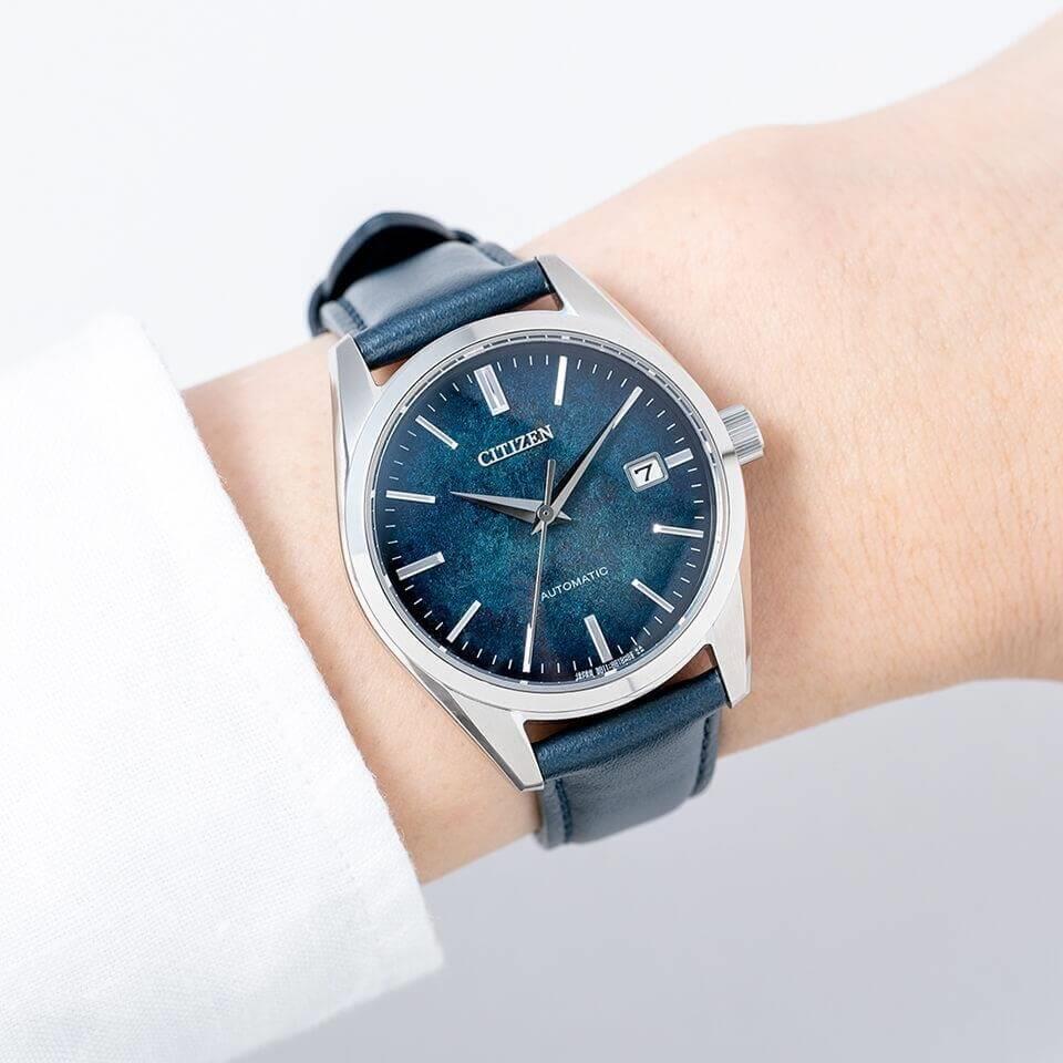 機械式腕時計自動巻き手巻きCITIZEN COLLECTION NB1060-12L 銀箔漆文字板 ブルー